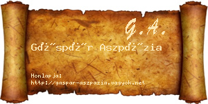 Gáspár Aszpázia névjegykártya